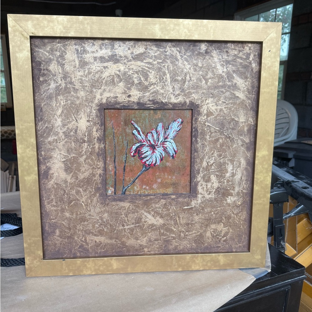 Gold Framed Floral Artwork